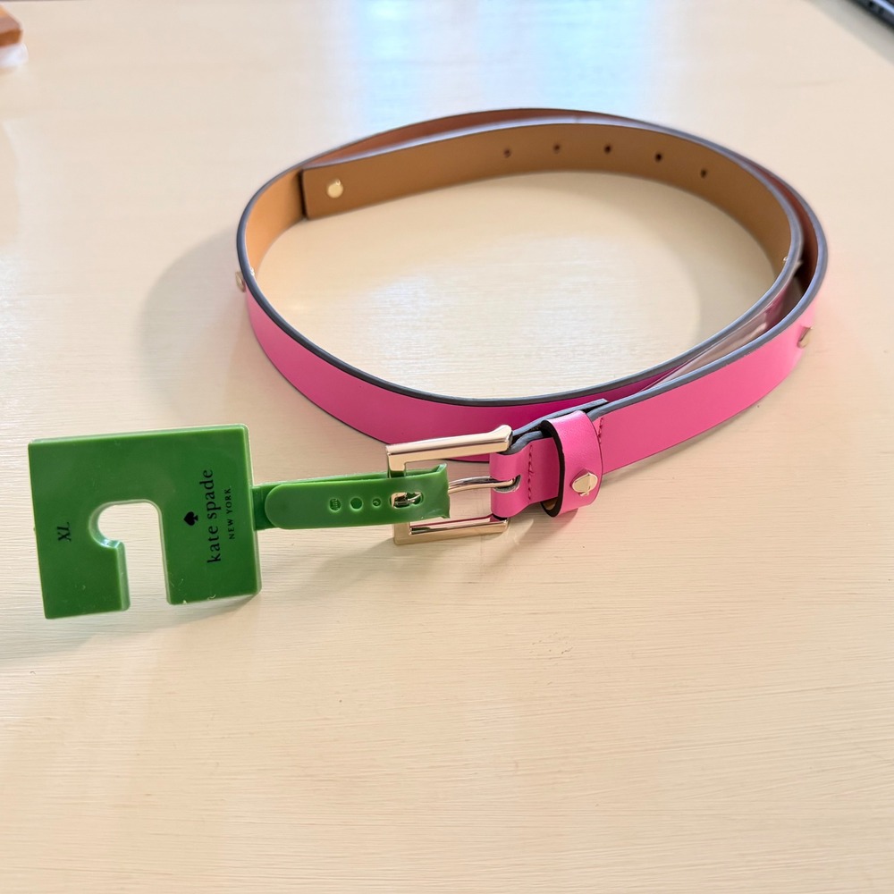 Kate Spade New York Pink Leather Spade Stud Belt XL KS2100263